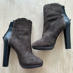Aquazurra Suede Leather Fur Boots 38.5
